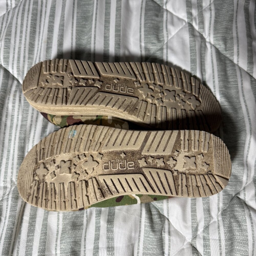 Hey Dude Wally Linen Youth Camo loafers Y6/L7 - Picture 4 of 6